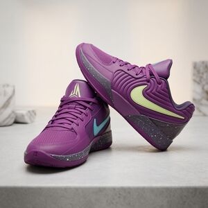 Nike Women's Purple Athletic Sneakers with Mint and Lime Accents